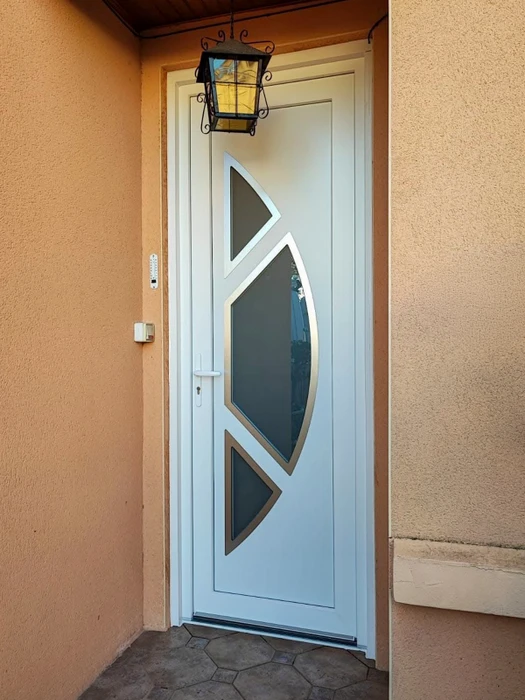 Showroom intérieur présentant une gamme de portes en bois de différentes essences et finitions
